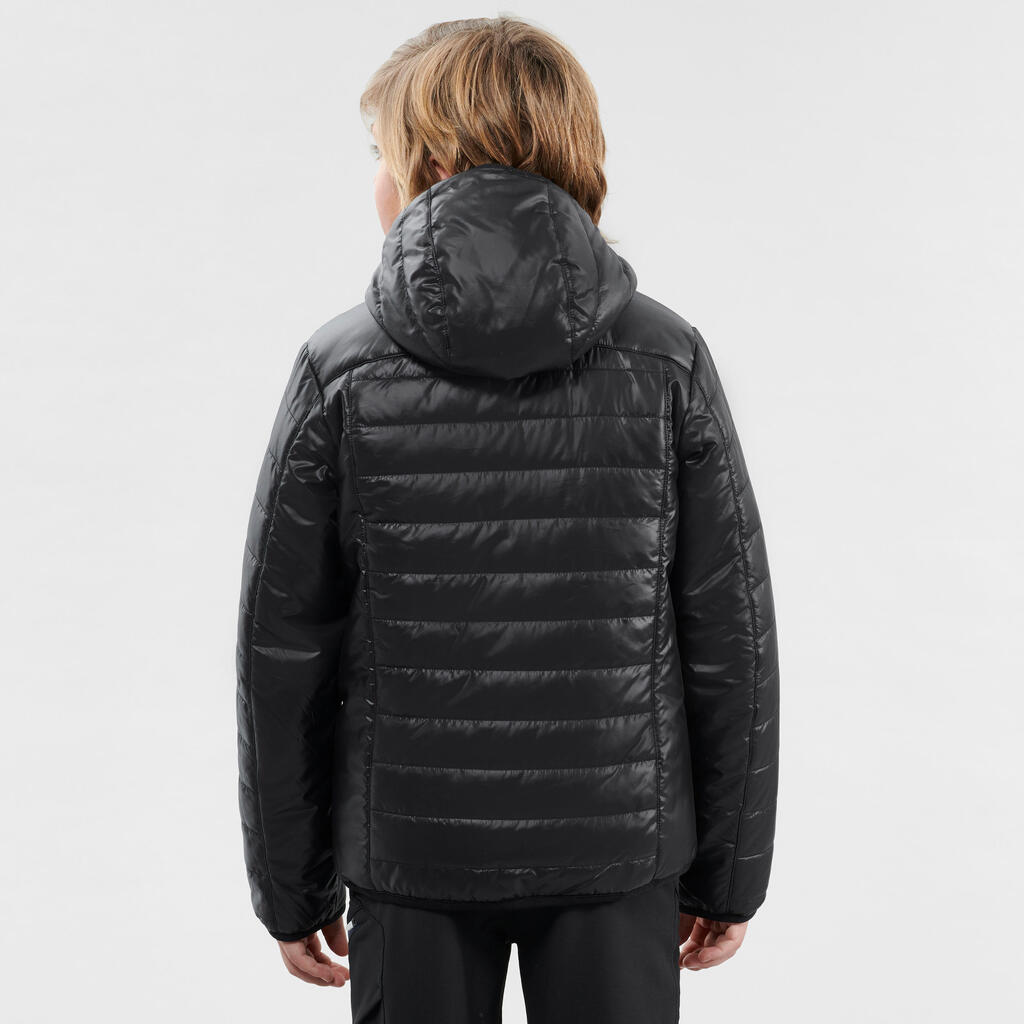 Wanderjacke wattiert Bergwandern MH500 Kinder Gr.122–170 schwarz