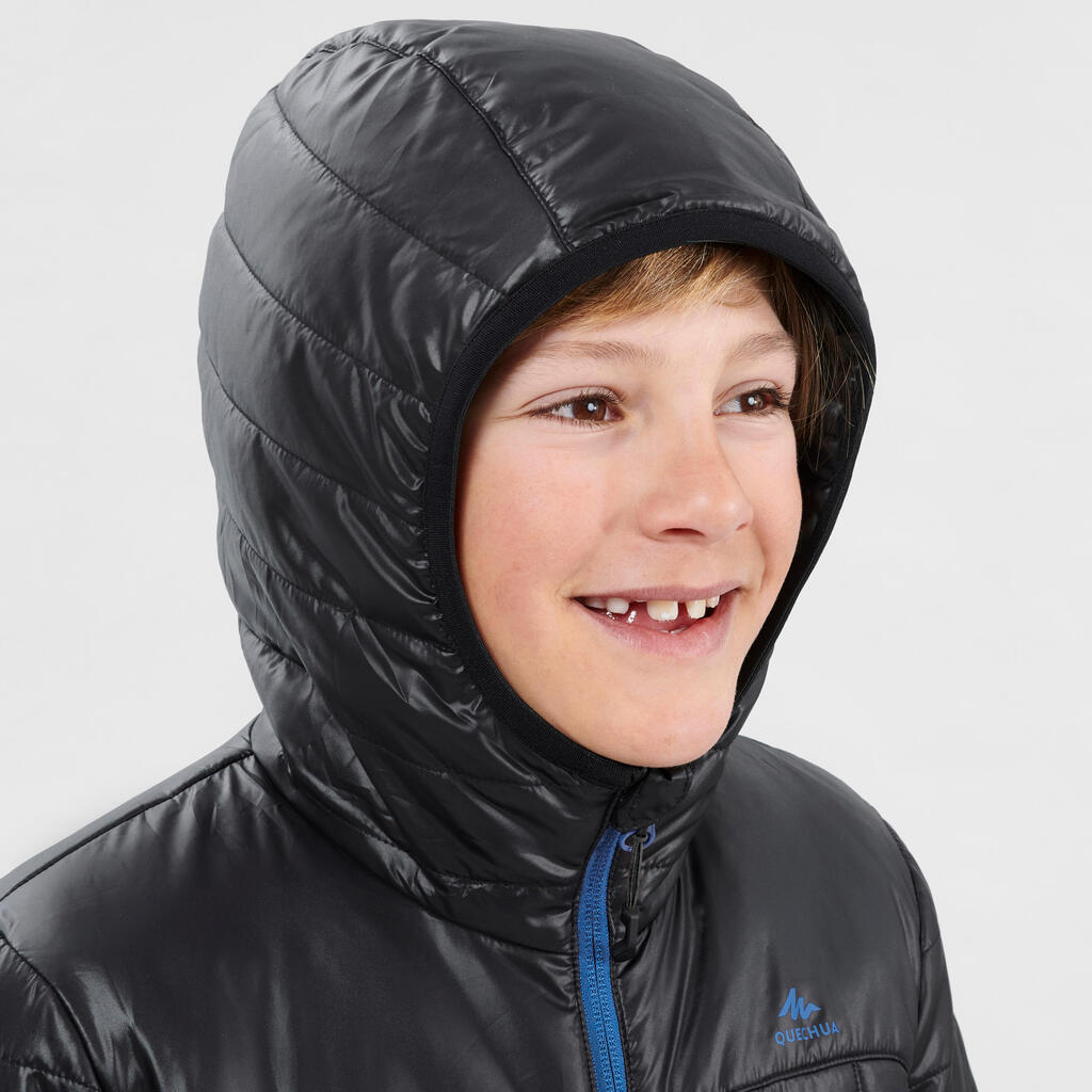 Wanderjacke wattiert Bergwandern MH500 Kinder Gr.122–170 schwarz