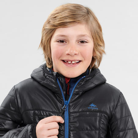 Куртка MH500 для туризму, для дітей 7-15 років, стебнована - Чорна