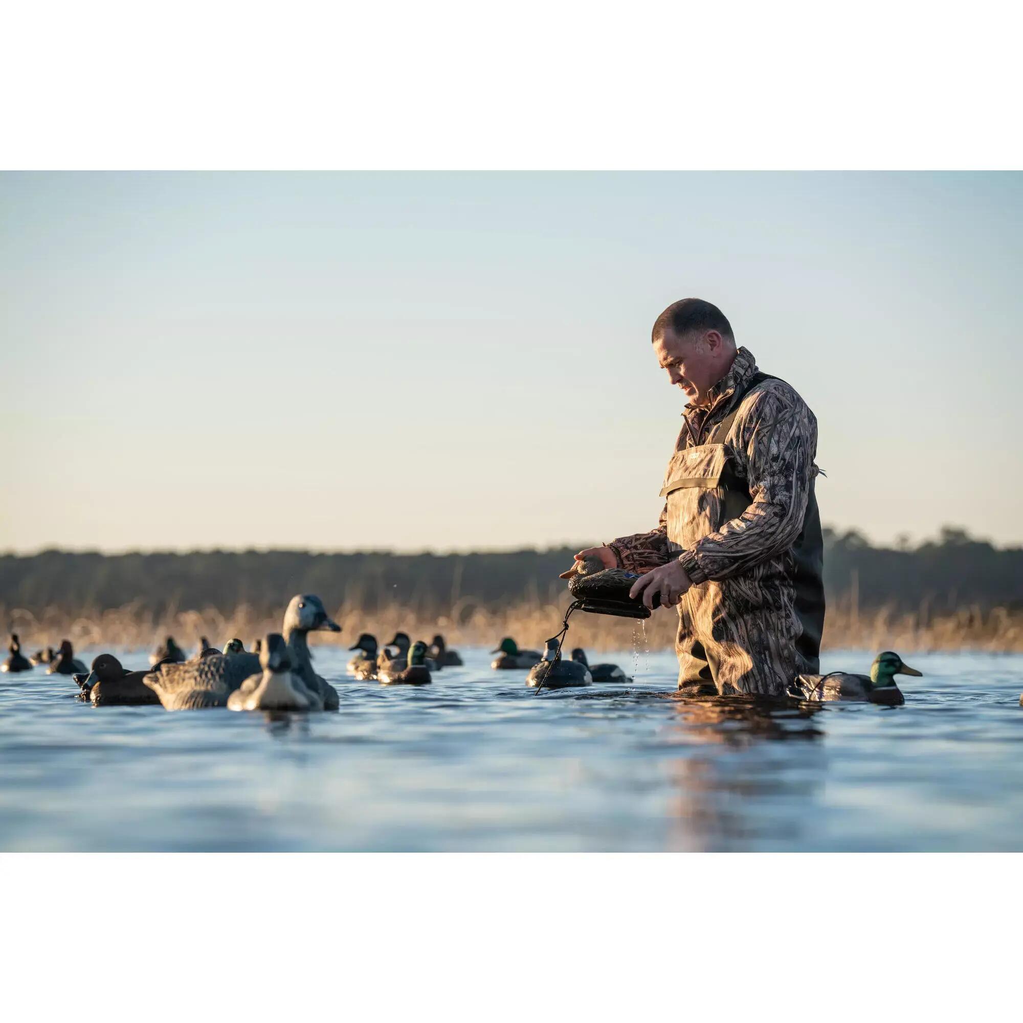 100 Warm Hunting Jacket - Wetlands Camo 12/16