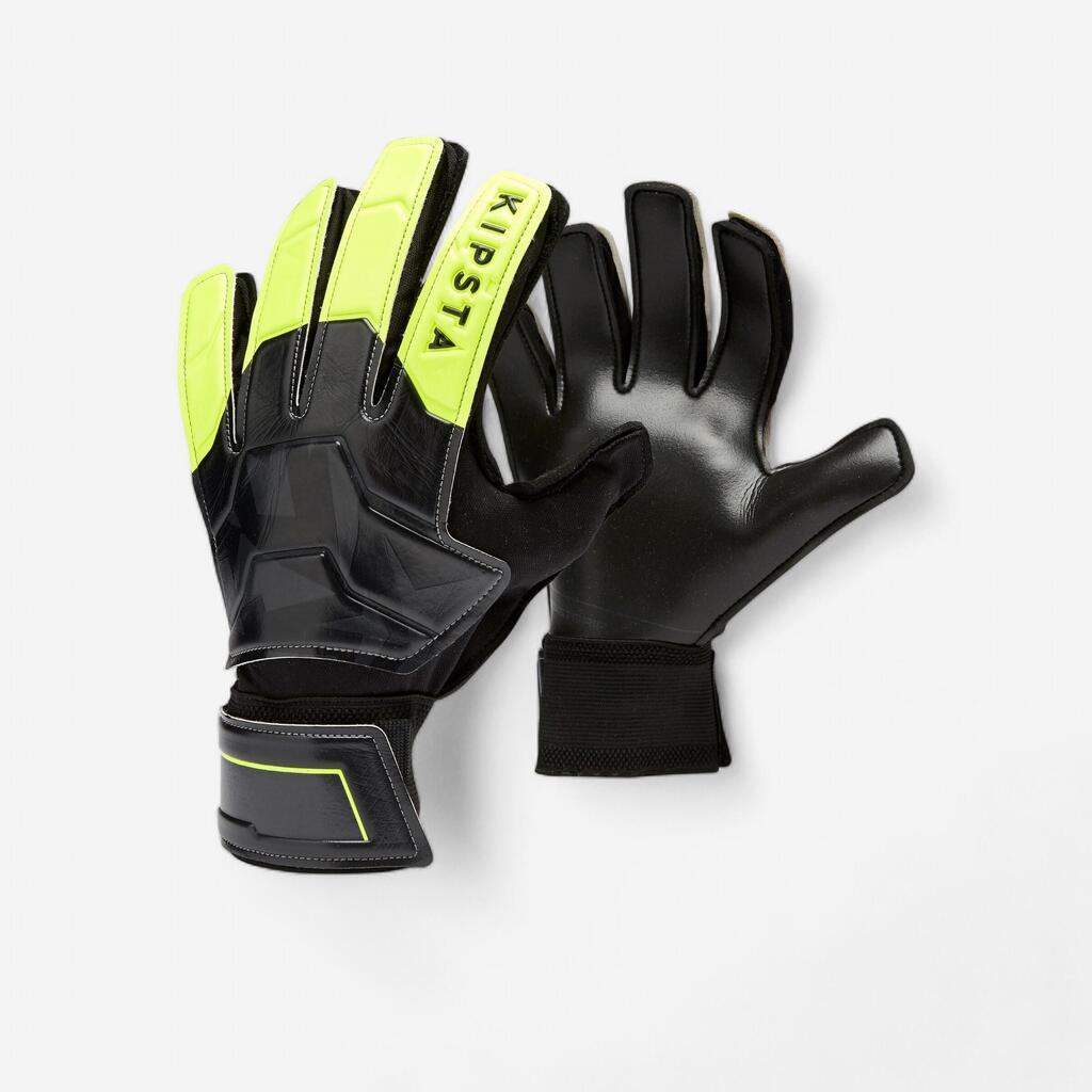 Adult Football Goalkeeper Gloves F100 Resist - Black/Grey