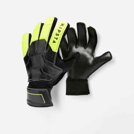 
      Adult Football Goalkeeper Gloves F100 Resist - Black/Yellow
  