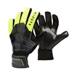 Keepershandschoenen voor voetbal volwassenen F100 Resist zwart/geel