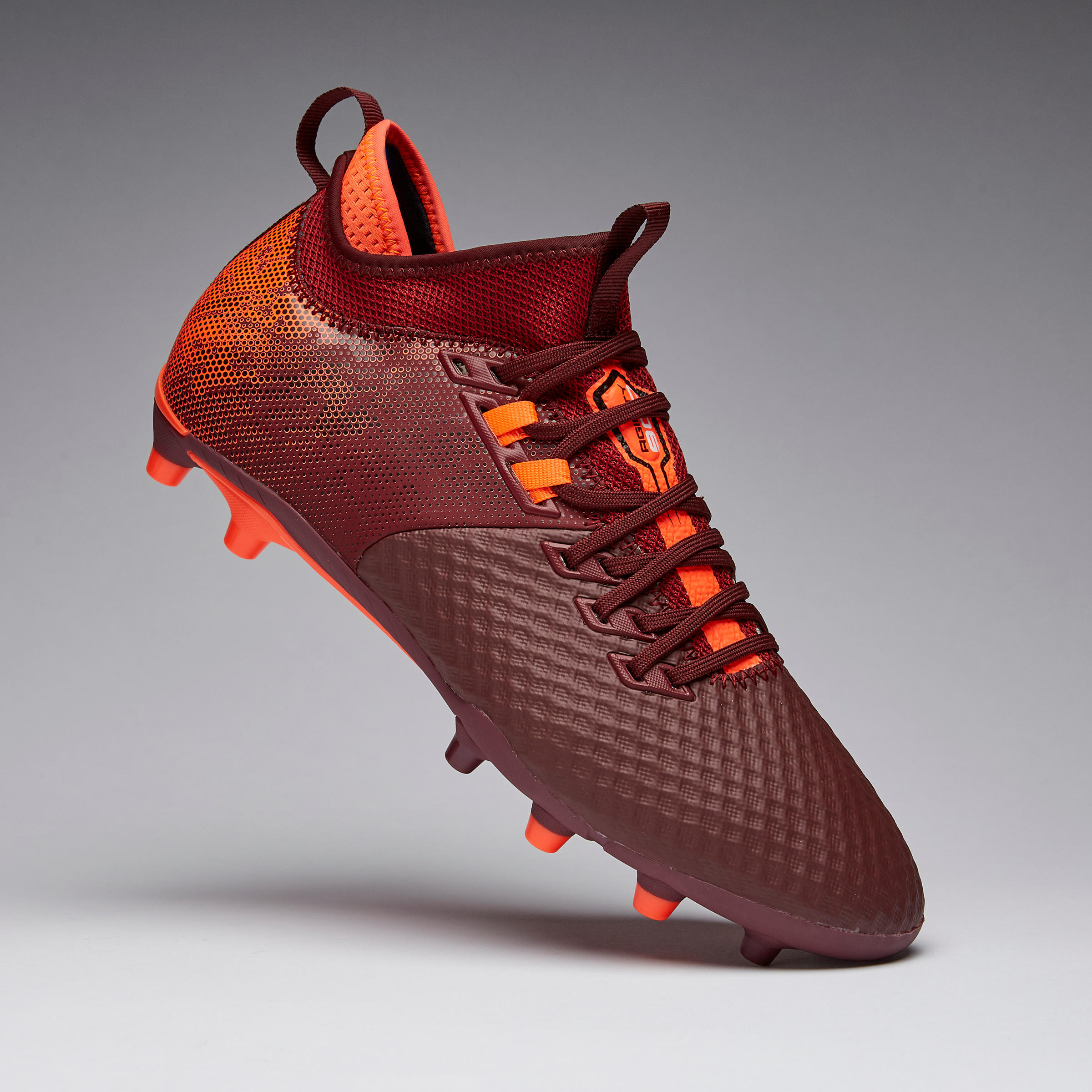 Guayos de Fútbol Kipsta Agility 900 Mesh Mid FG adulto burdeos - Decathlon