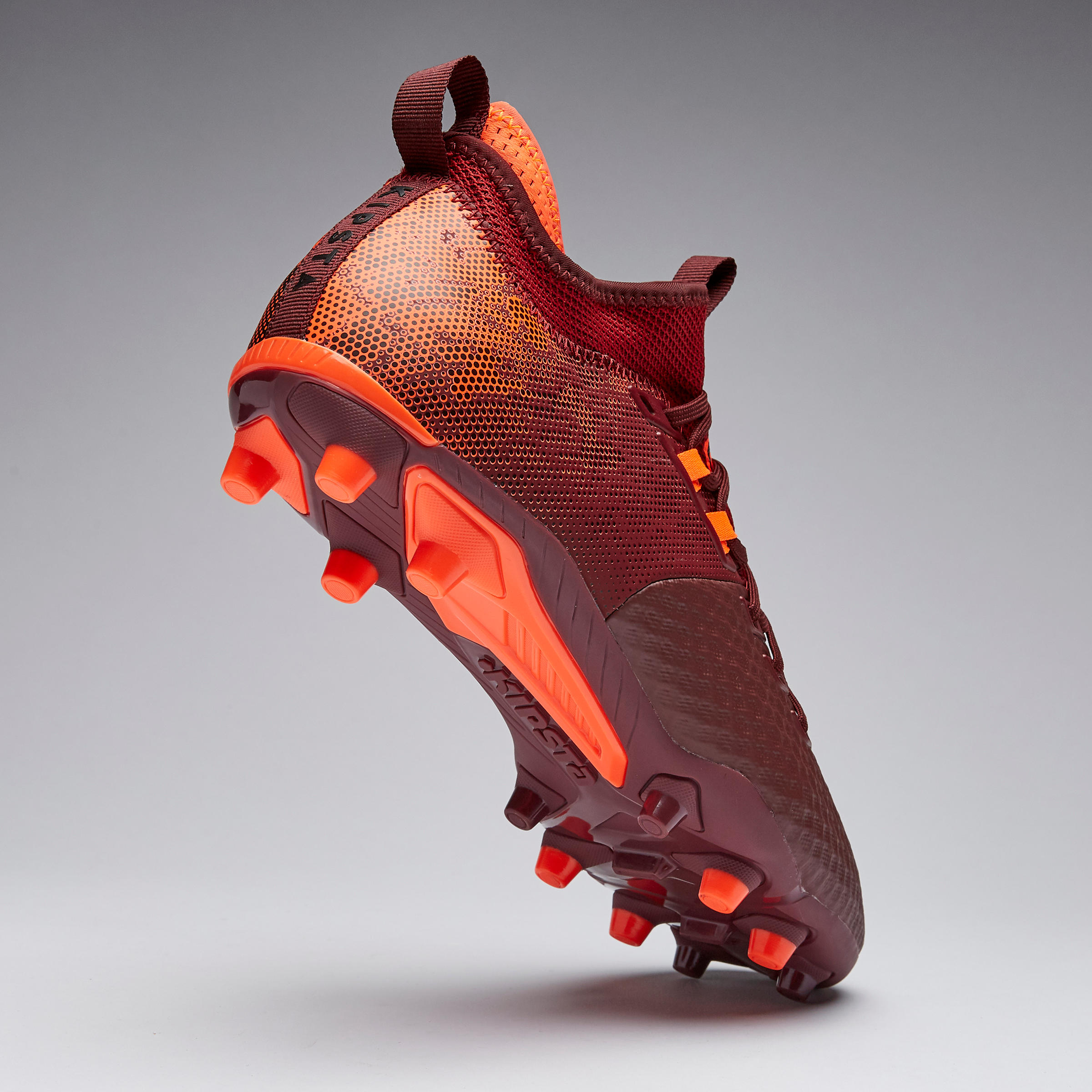 Adult Firm Ground Football Boots Agility 900 Mesh MiD - Burgundy 8/15