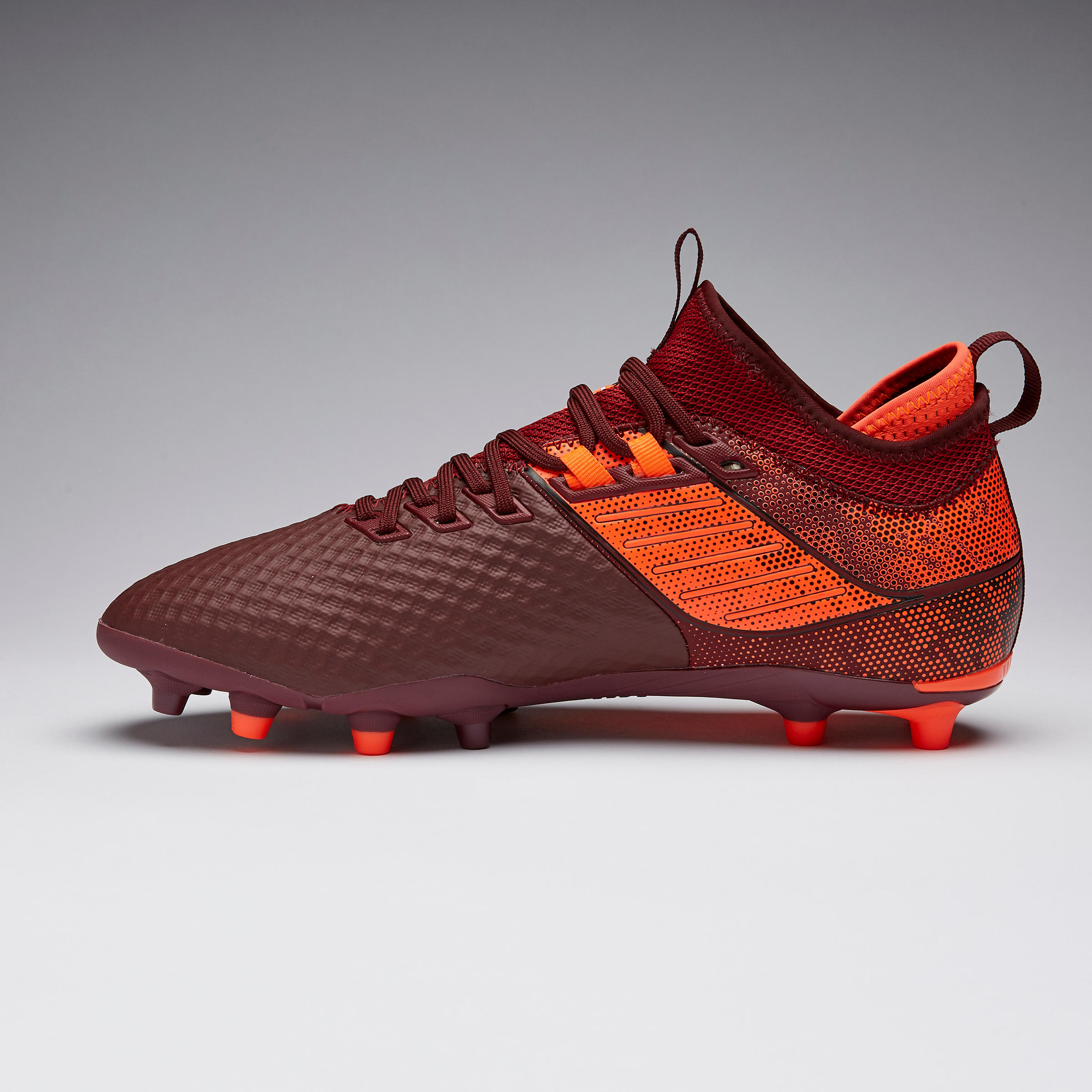 Adult Firm Ground Football Boots Agility 900 Mesh MiD - Burgundy 3/15