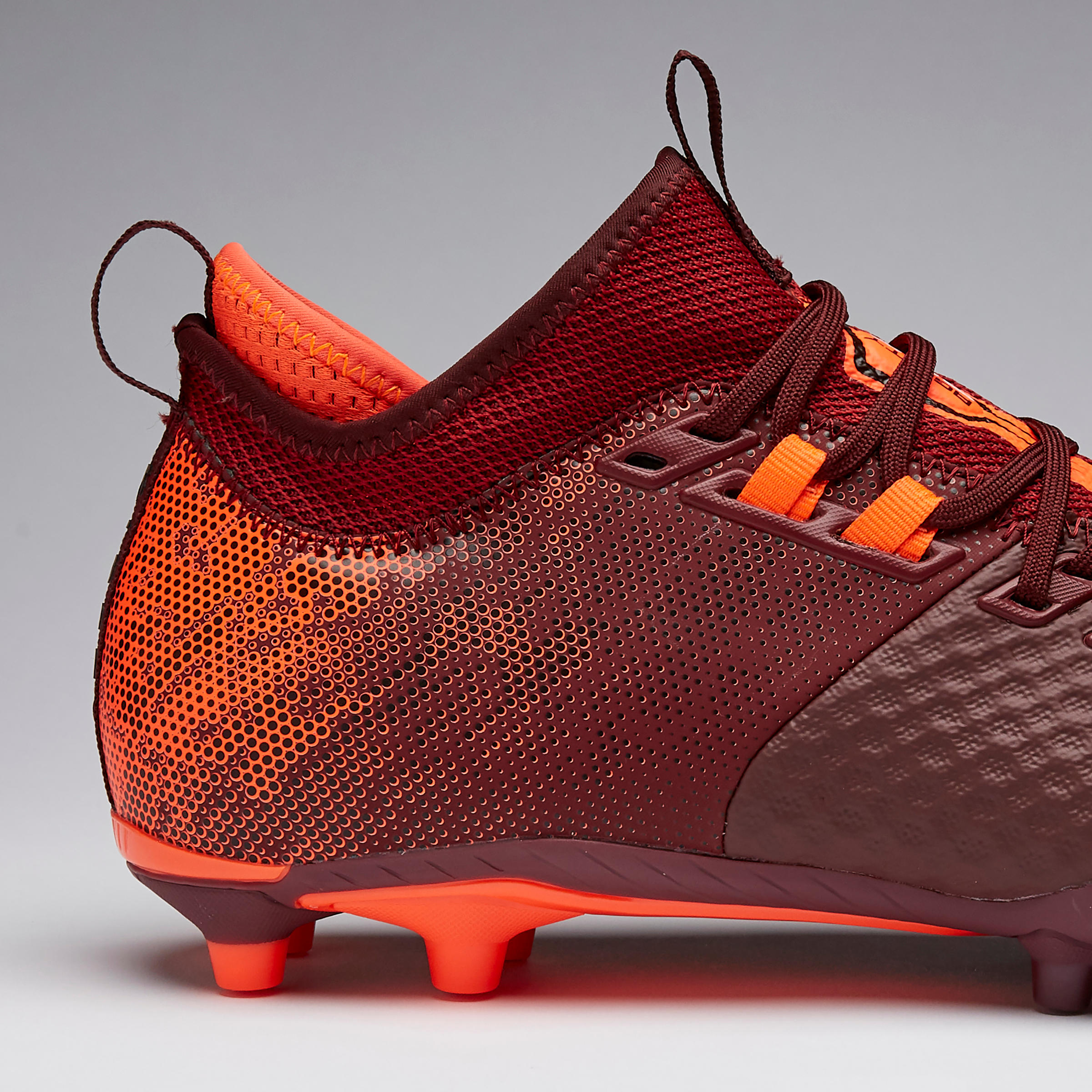 Adult Firm Ground Football Boots Agility 900 Mesh MiD - Burgundy 10/15