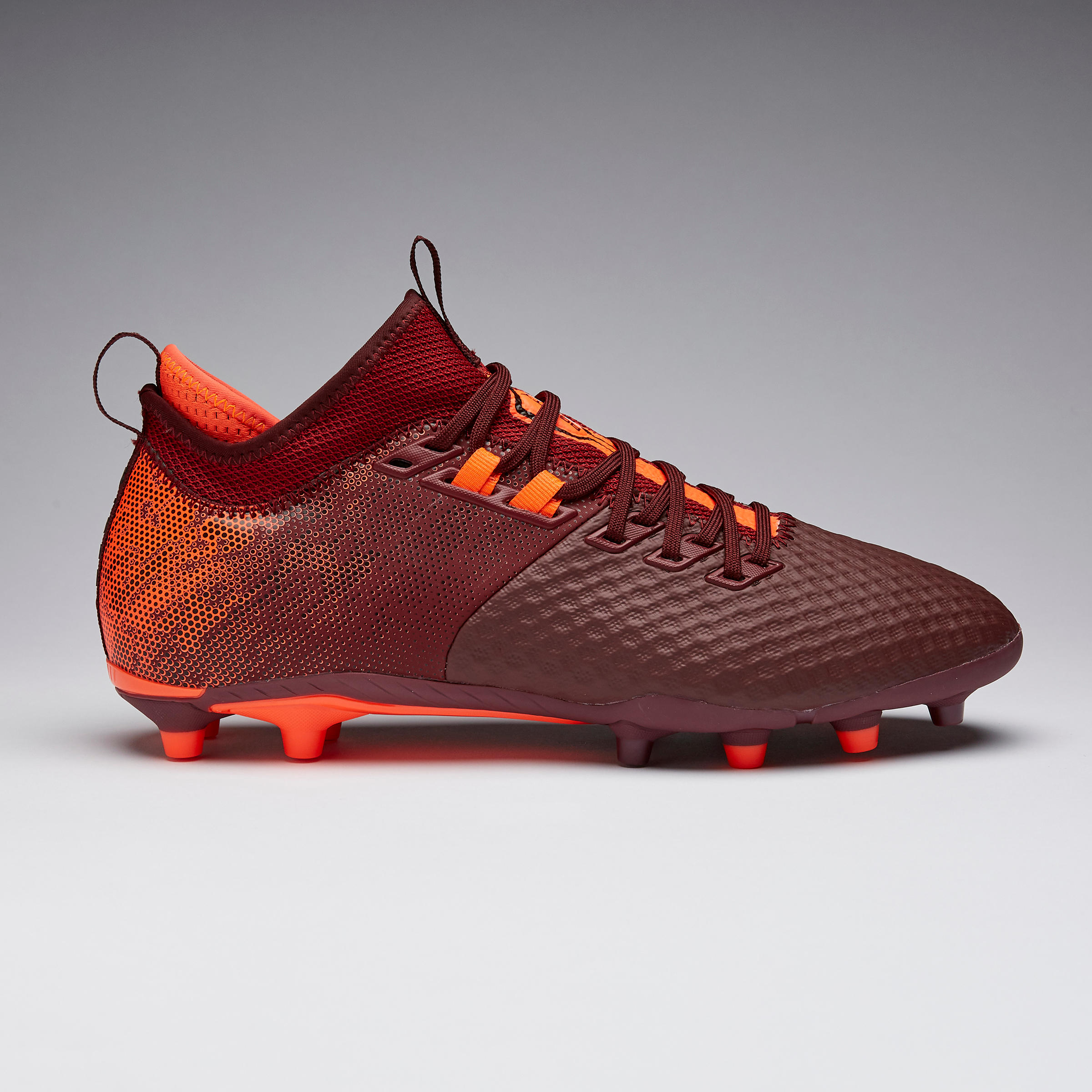 Adult Firm Ground Football Boots Agility 900 Mesh MiD - Burgundy 2/15