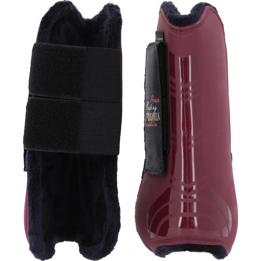 Riding Set of 2 Tendon + 2 Fetlock Boots for Horses - Burgundy