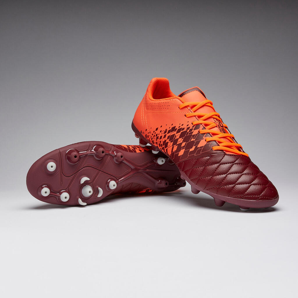 Agility 500 MG Adult Dry Pitch Football Boots - Burgundy/Orange