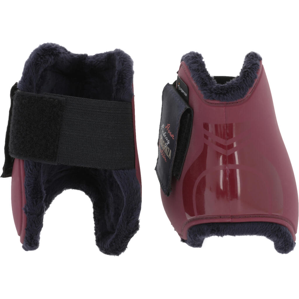 Riding Set of 2 Tendon + 2 Fetlock Boots for Horses - Burgundy