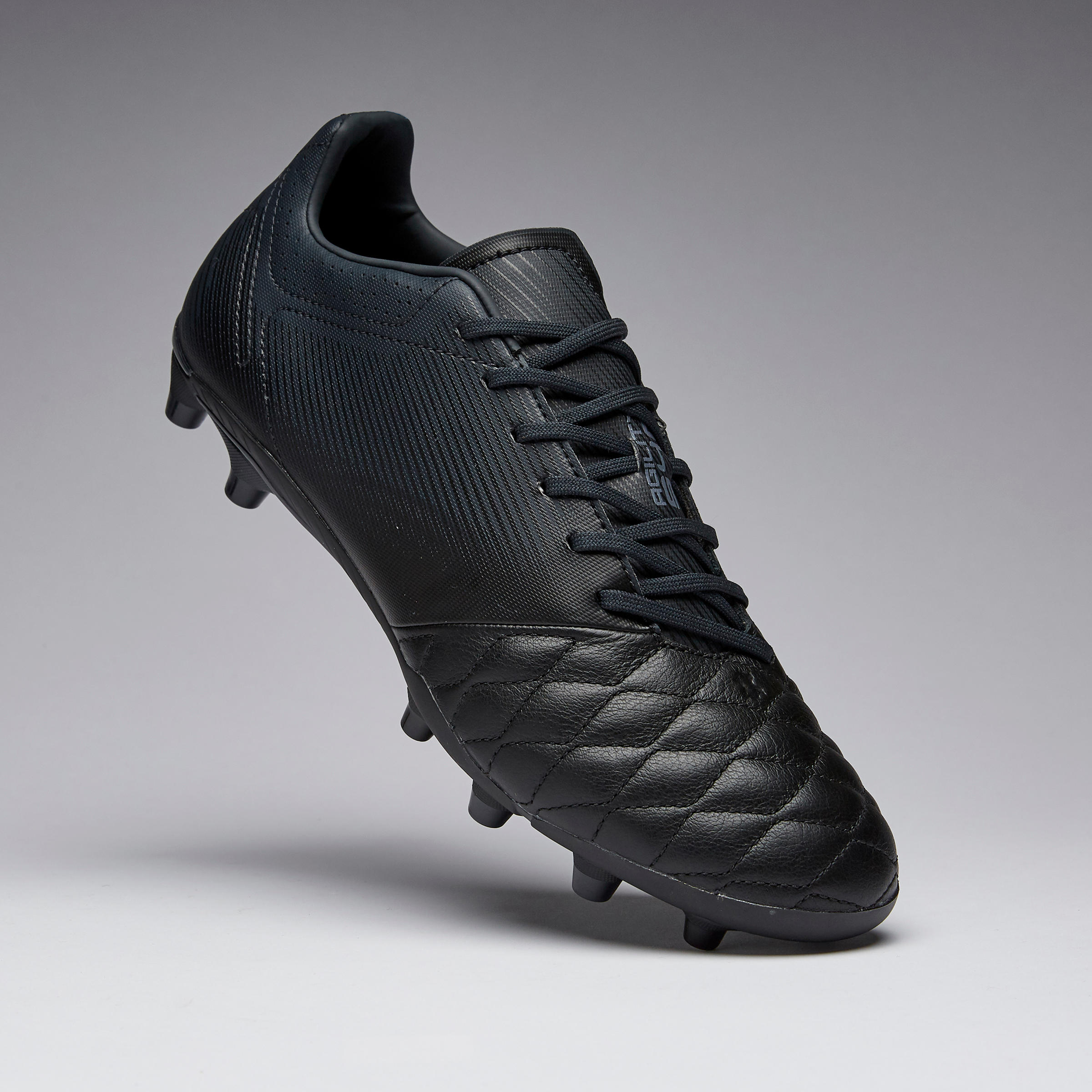 Adult Leather Firm Ground Football Boots Agility 540 - Black 10/14