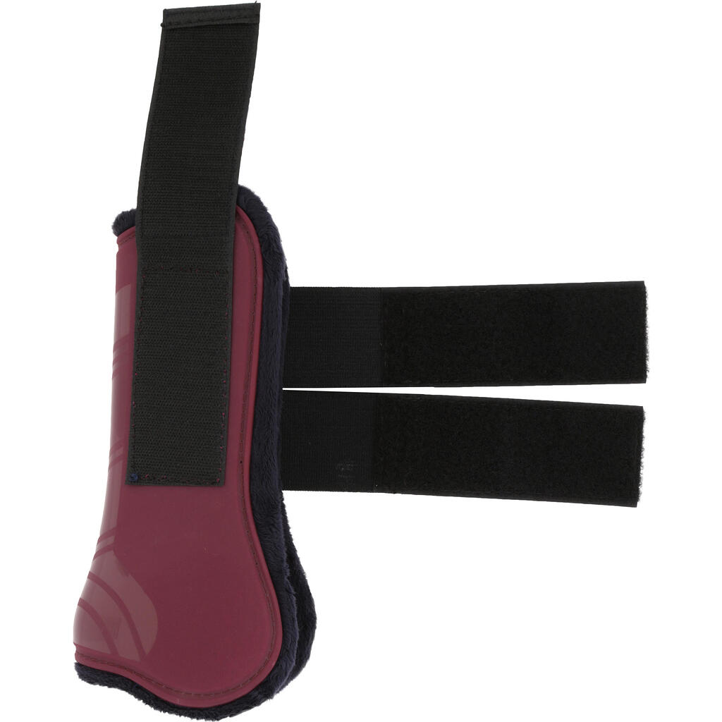 Riding Set of 2 Tendon + 2 Fetlock Boots for Horses - Burgundy