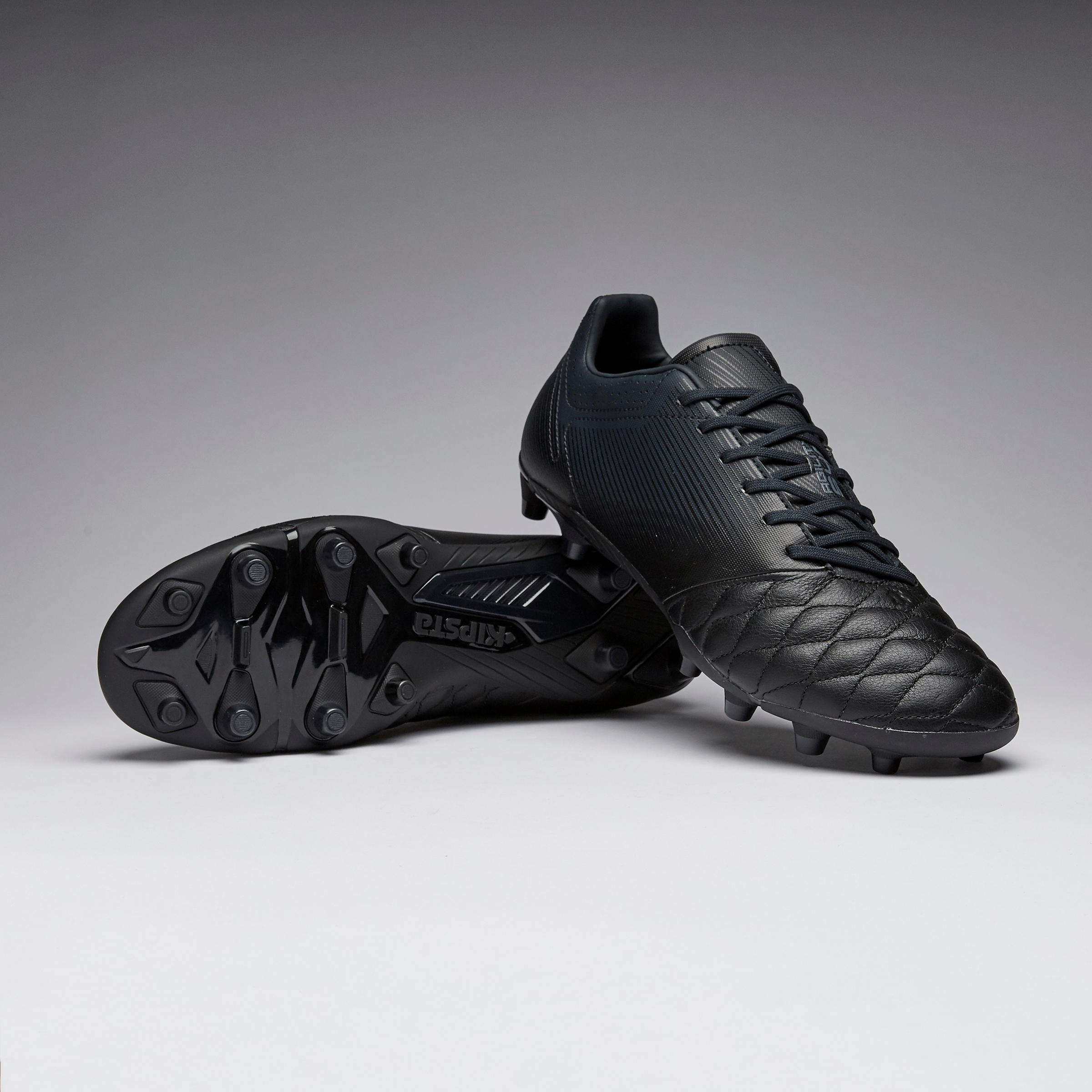 Adult Leather Firm Ground Football Boots Agility 540 - Black 7/14