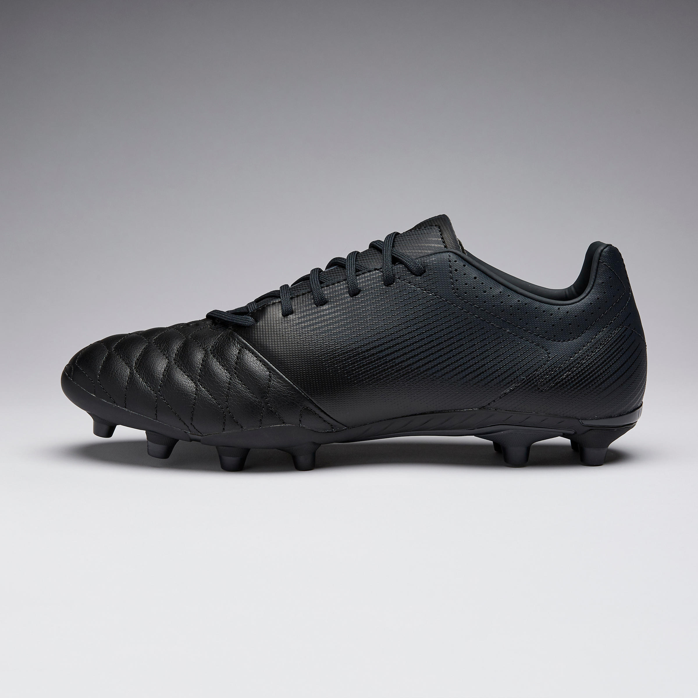 Adult Leather Firm Ground Football Boots Agility 540 - Black 5/14
