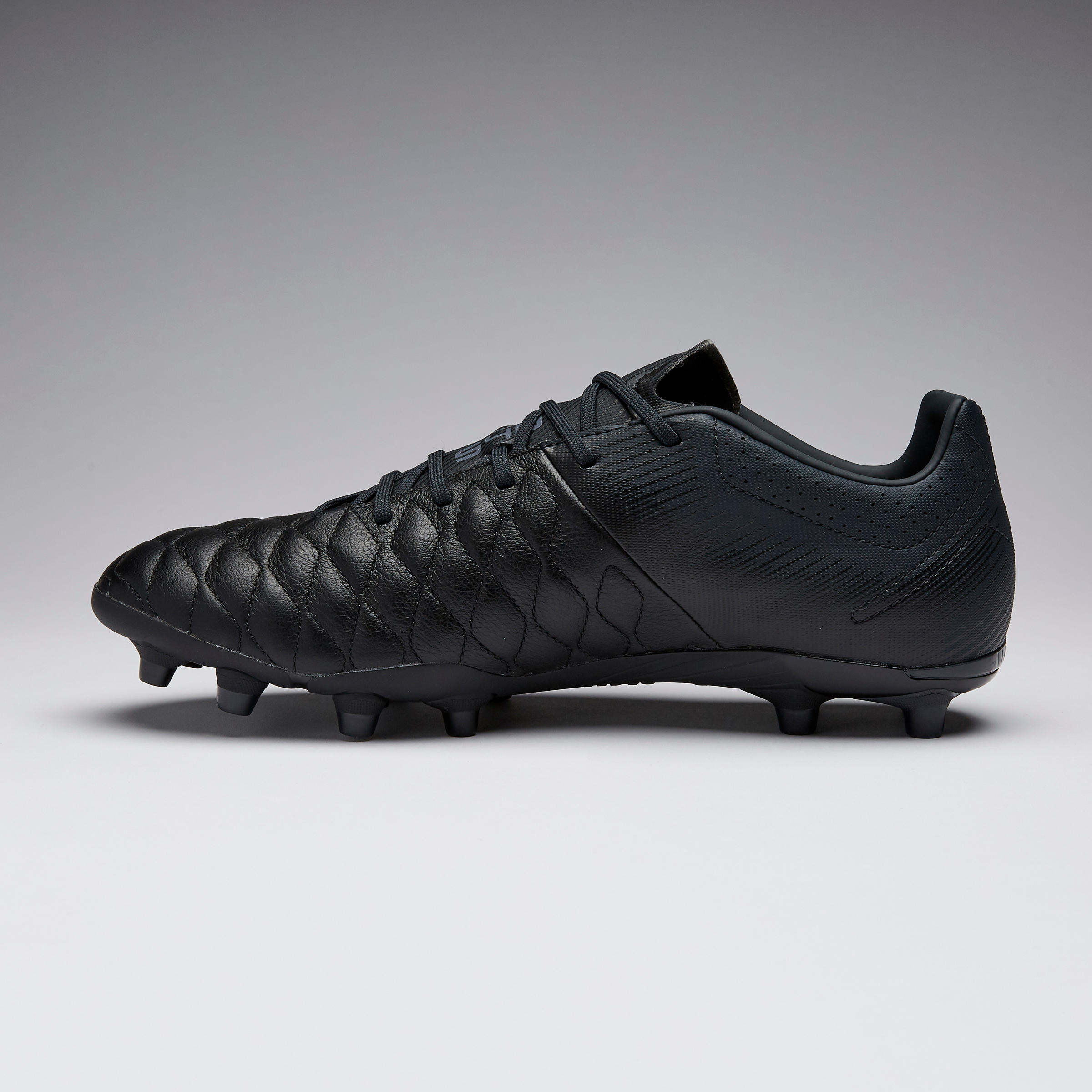 Adult Leather Firm Ground Football Boots Agility 540 - Black 3/14