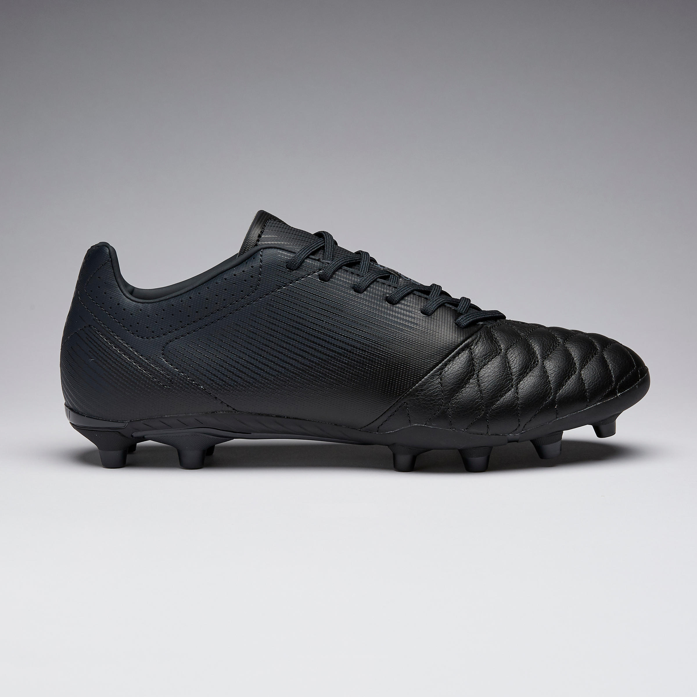 Adult Leather Firm Ground Football Boots Agility 540 - Black 2/14