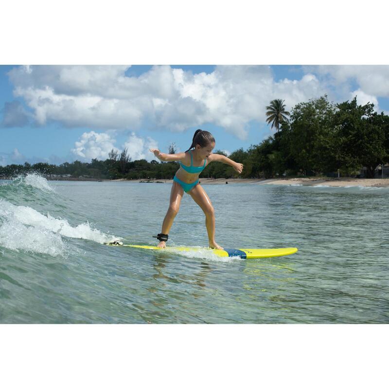 Bikini voor surfen meisjes Bali 100 topje zonder sluiting blauw