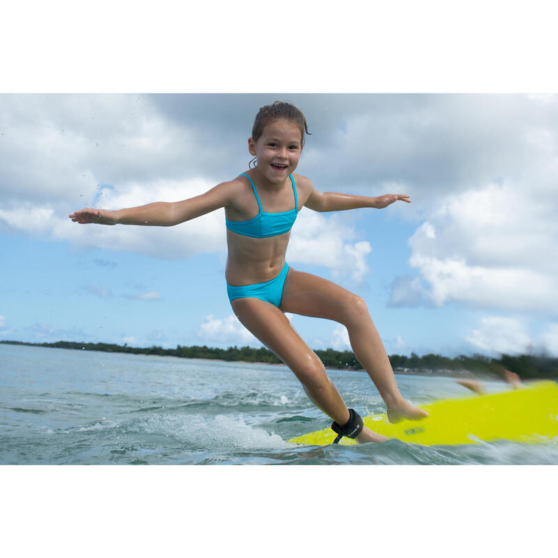 Bikini voor surfen meisjes Bali 100 topje zonder sluiting blauw