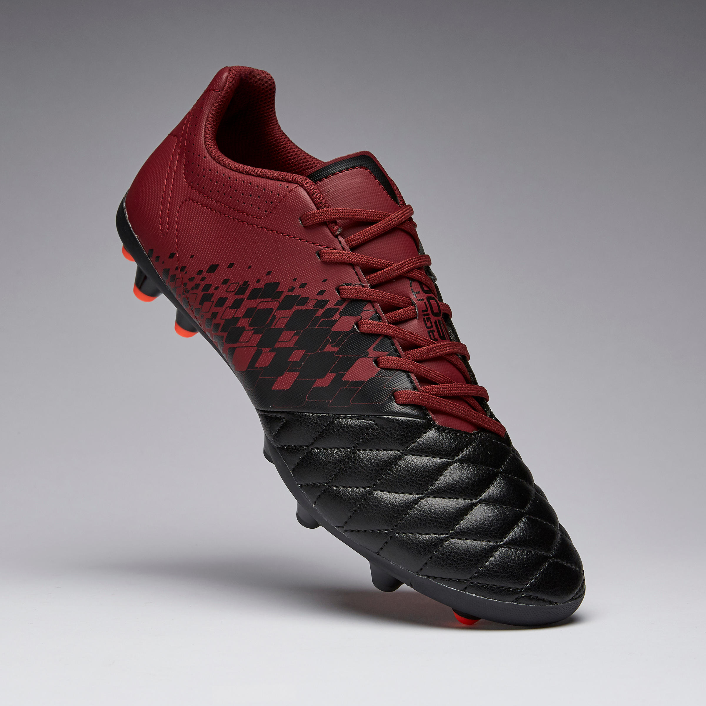 Agility 500 MG Adult Dry Pitch Football Boots - Black/Burgundy 7/13