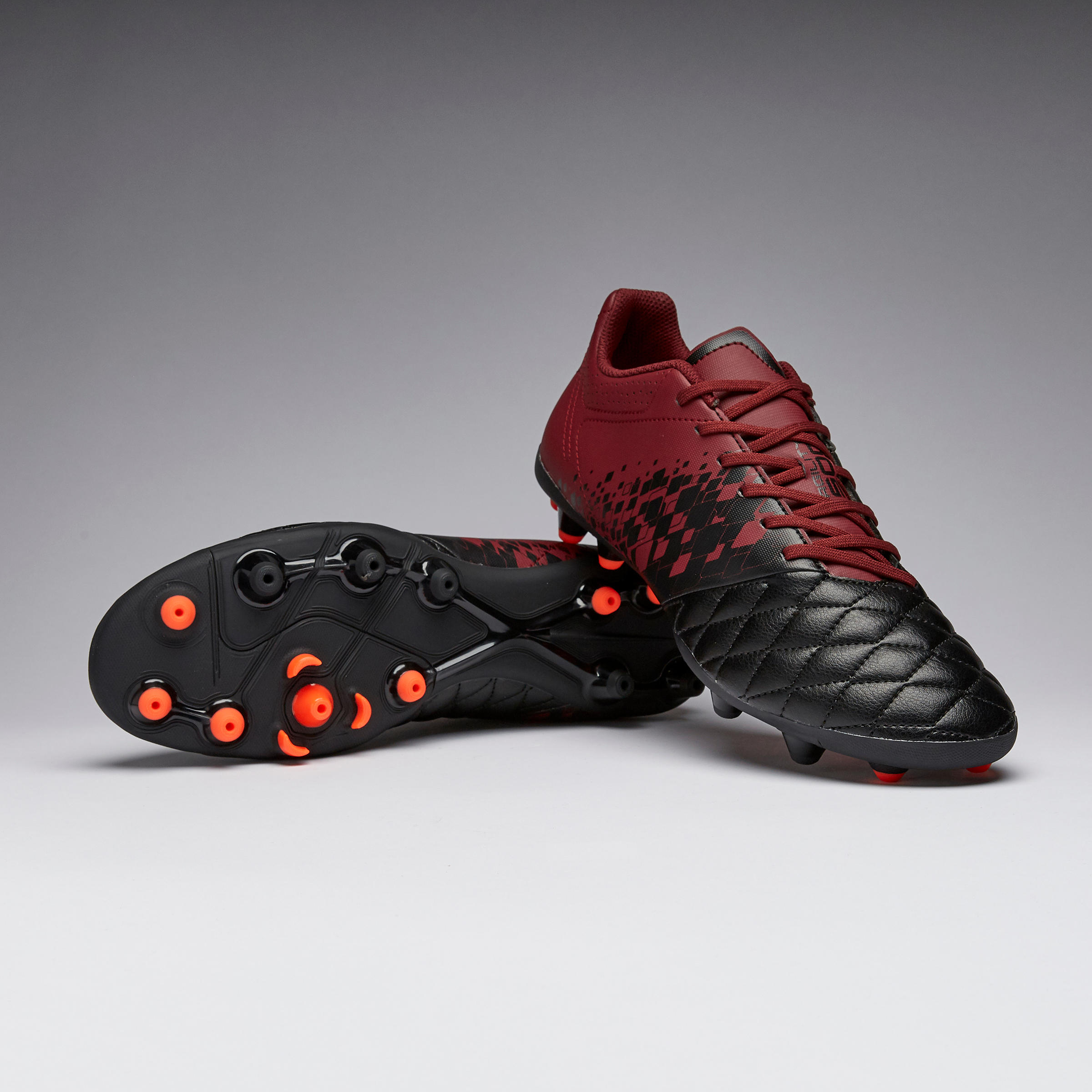 Agility 500 MG Adult Dry Pitch Football Boots - Black/Burgundy 13/13
