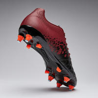 Chaussure de football adulte terrain gras Agility 500 SG noire & bordeaux