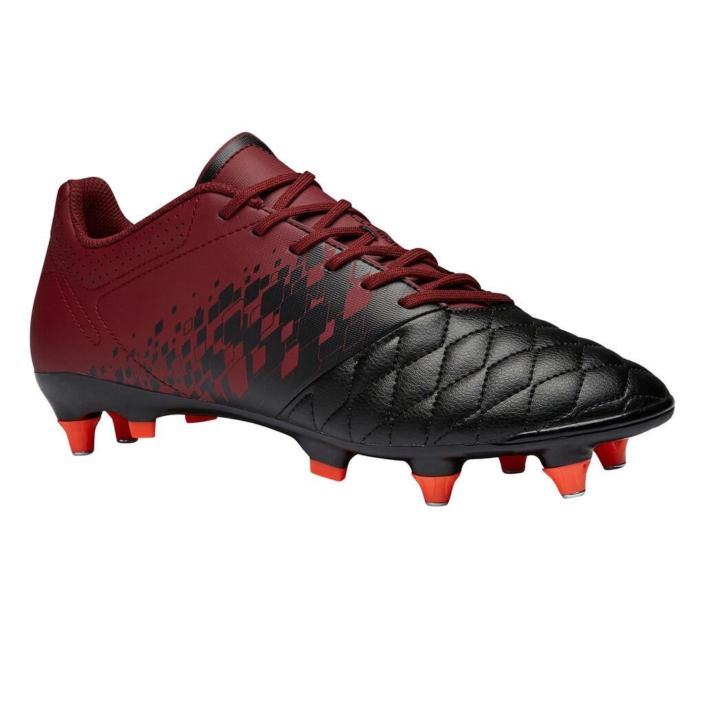 Agility 500 sg adult soft ground football boots - black/burgundy