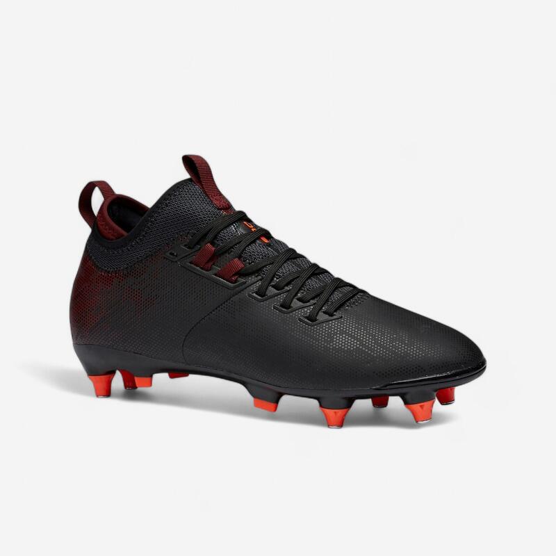 Chaussure de football adulte terrain gras Agility 900 MiD SG noire bordeaux