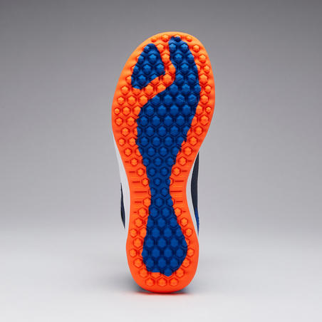 Chaussure de football enfant TF  à scratch AGILITY 500 bleu et marine