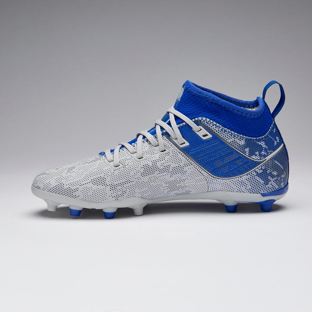 Fußballschuhe Nocken Agility 900 FG Kinder grau/türkis
