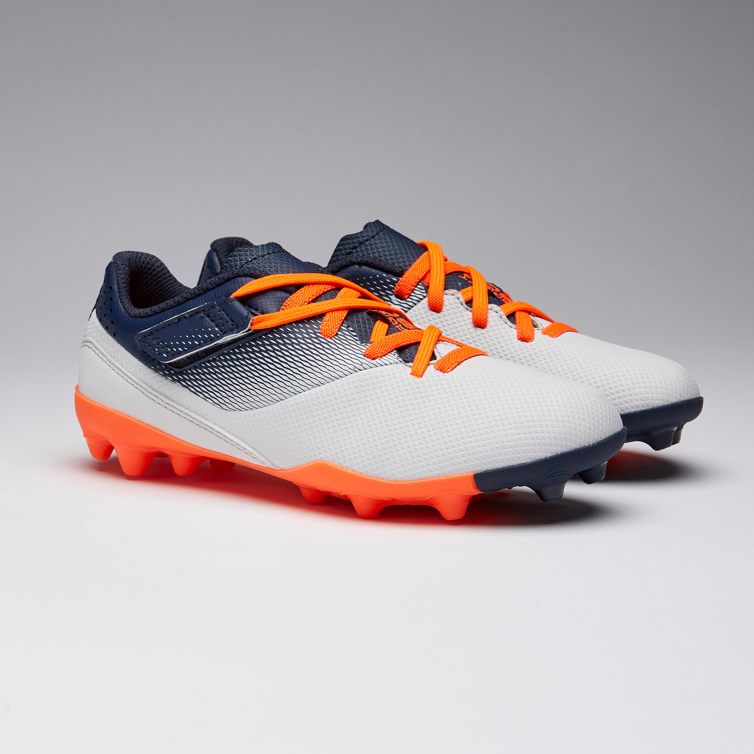 Agility 500 MG Kids' Rip-Tab Football Boots - Grey/Navy Blue 12/13