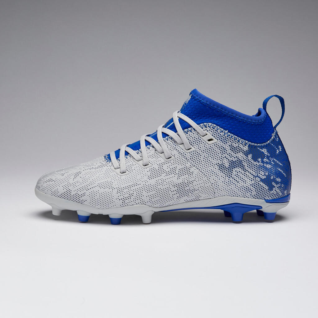 Fußballschuhe Nocken Agility 900 FG Kinder grau/türkis