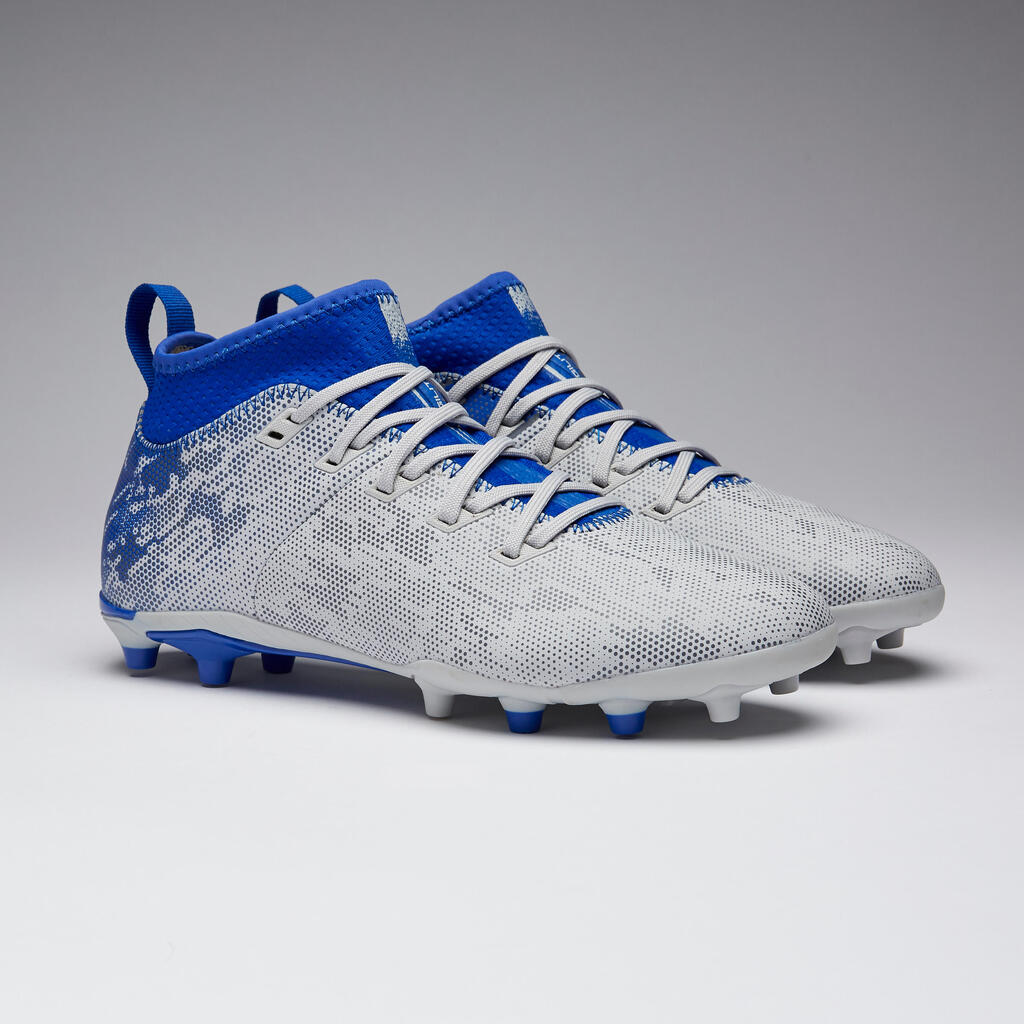 Fußballschuhe Nocken Agility 900 FG Kinder grau/türkis