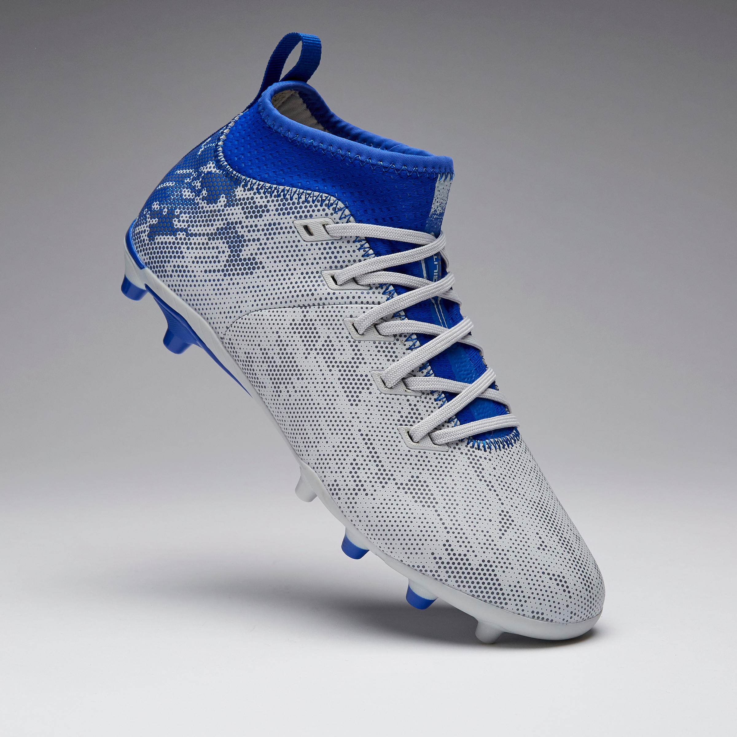 Agility 900 FG Kids' Dry Pitches Football Boots - Grey/Blue 7/13