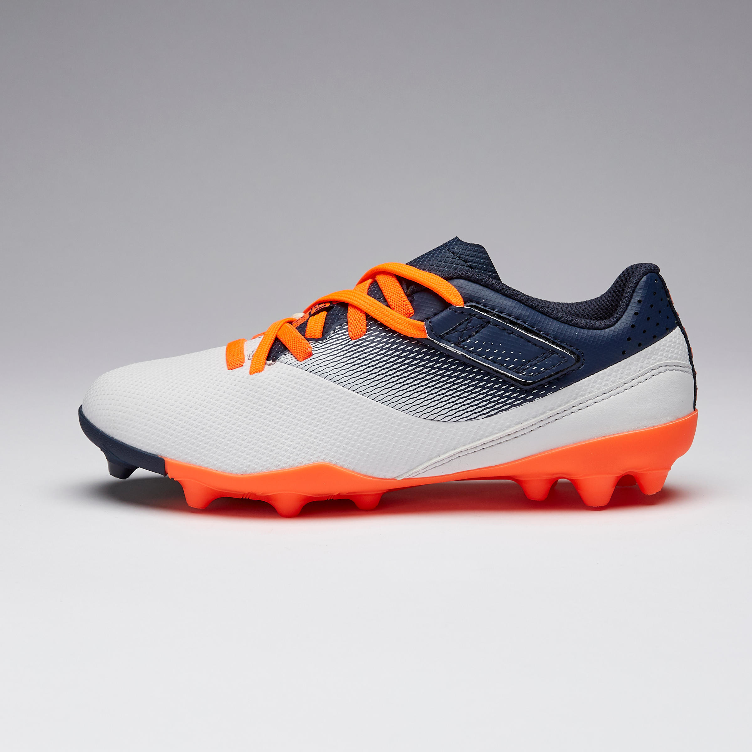 Agility 500 MG Kids' Rip-Tab Football Boots - Grey/Navy Blue 4/13