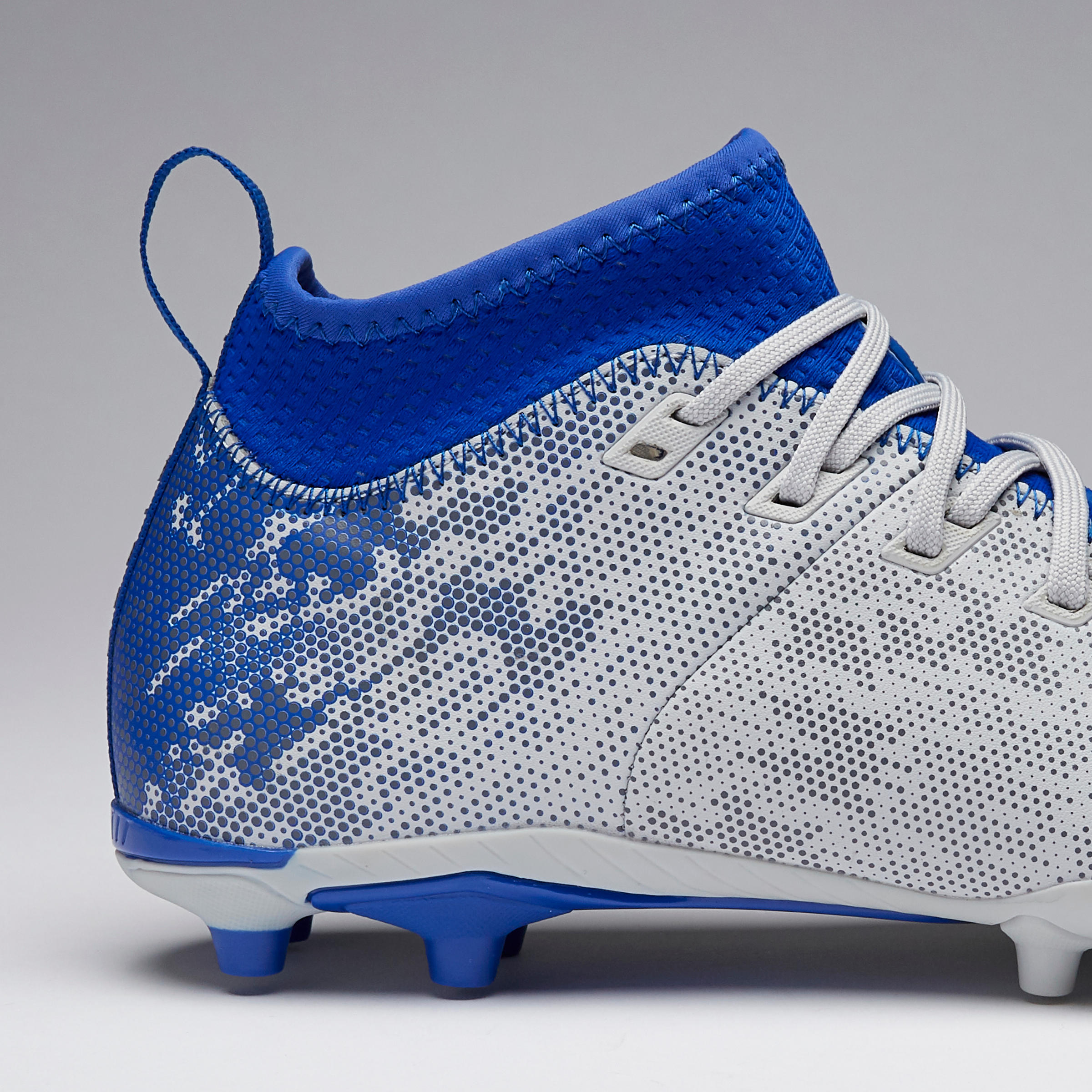 Agility 900 FG Kids' Dry Pitches Football Boots - Grey/Blue 10/13
