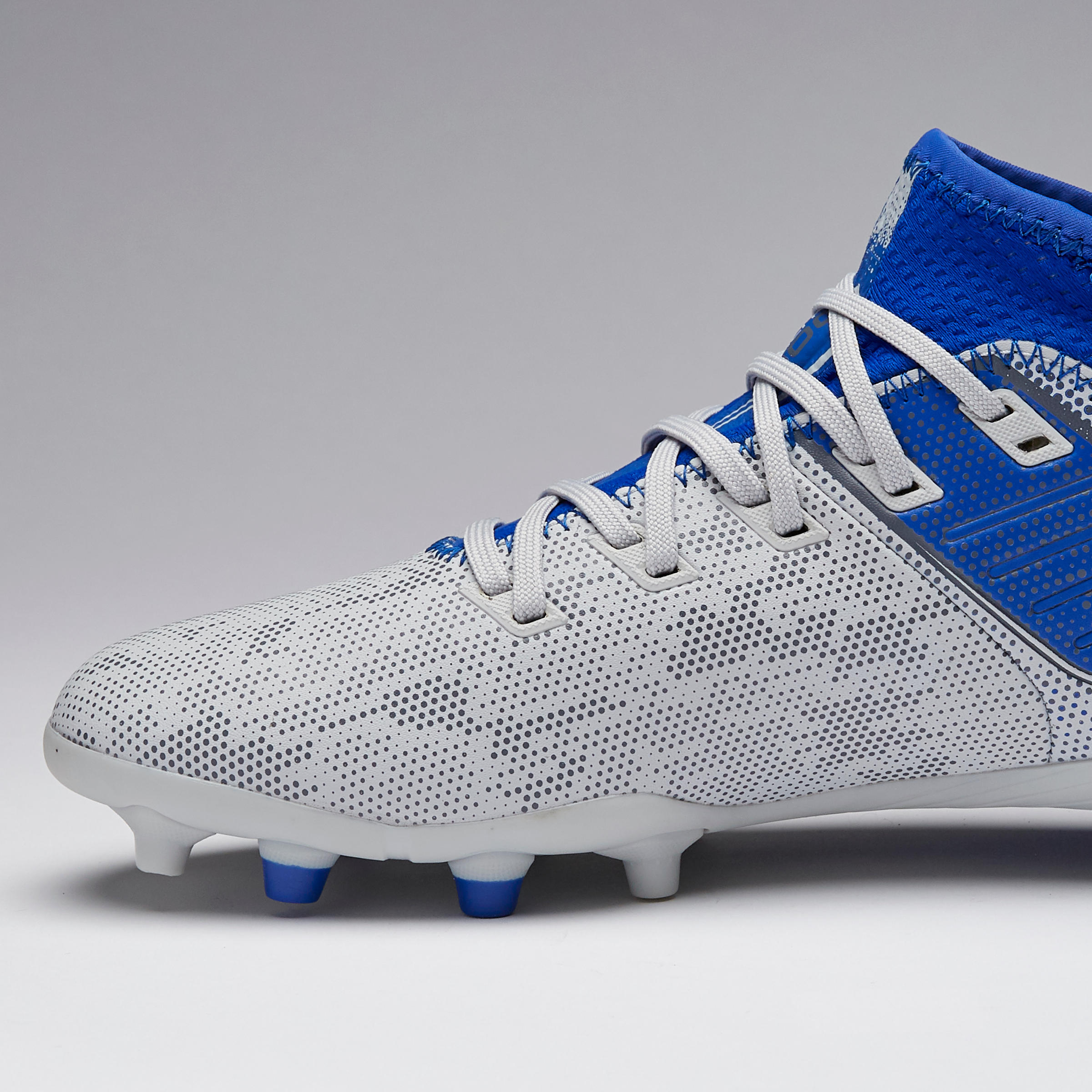 Agility 900 FG Kids' Dry Pitches Football Boots - Grey/Blue 9/13