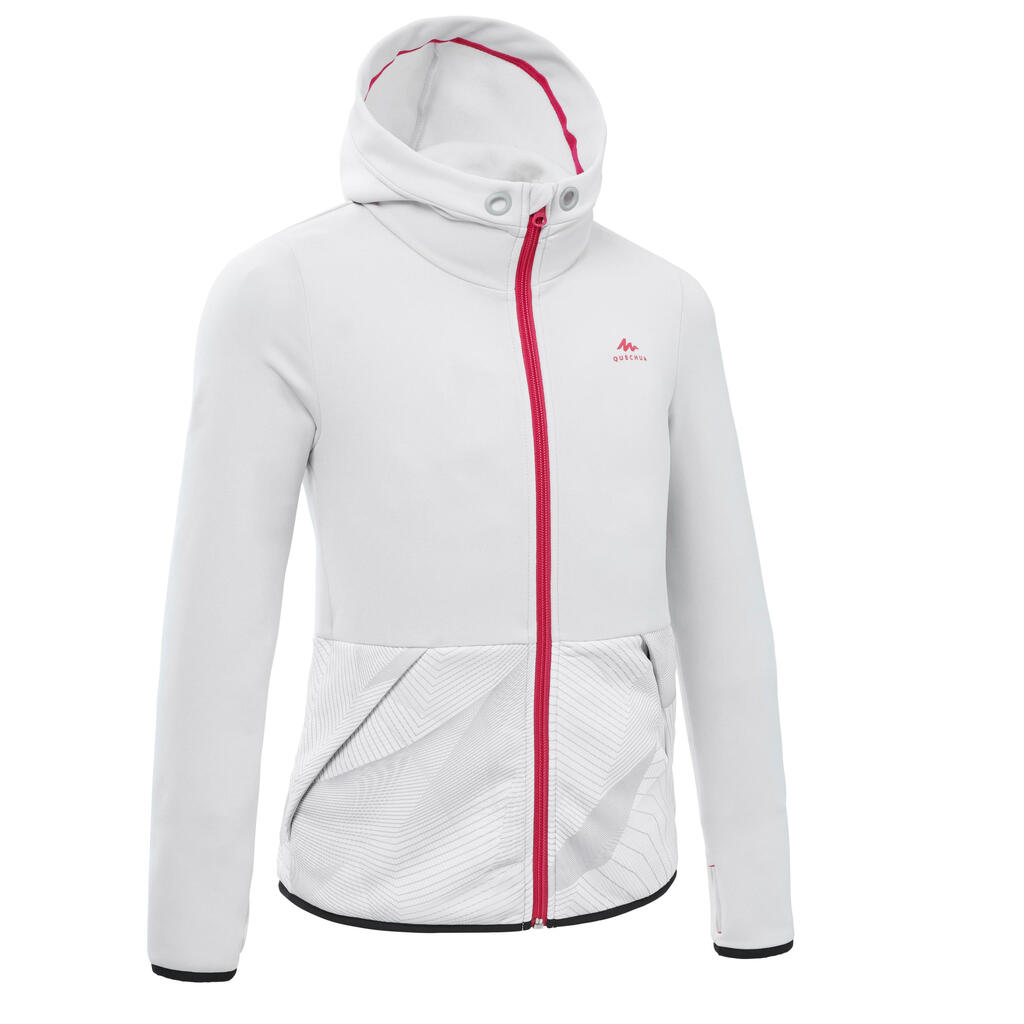 Kids' 7-15 years hiking fleece mh500 - grey white
