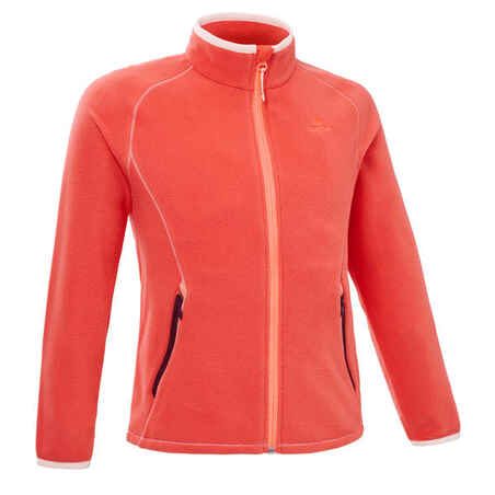 Koralna pohodniška jakna iz flisa MH150 za deklice 