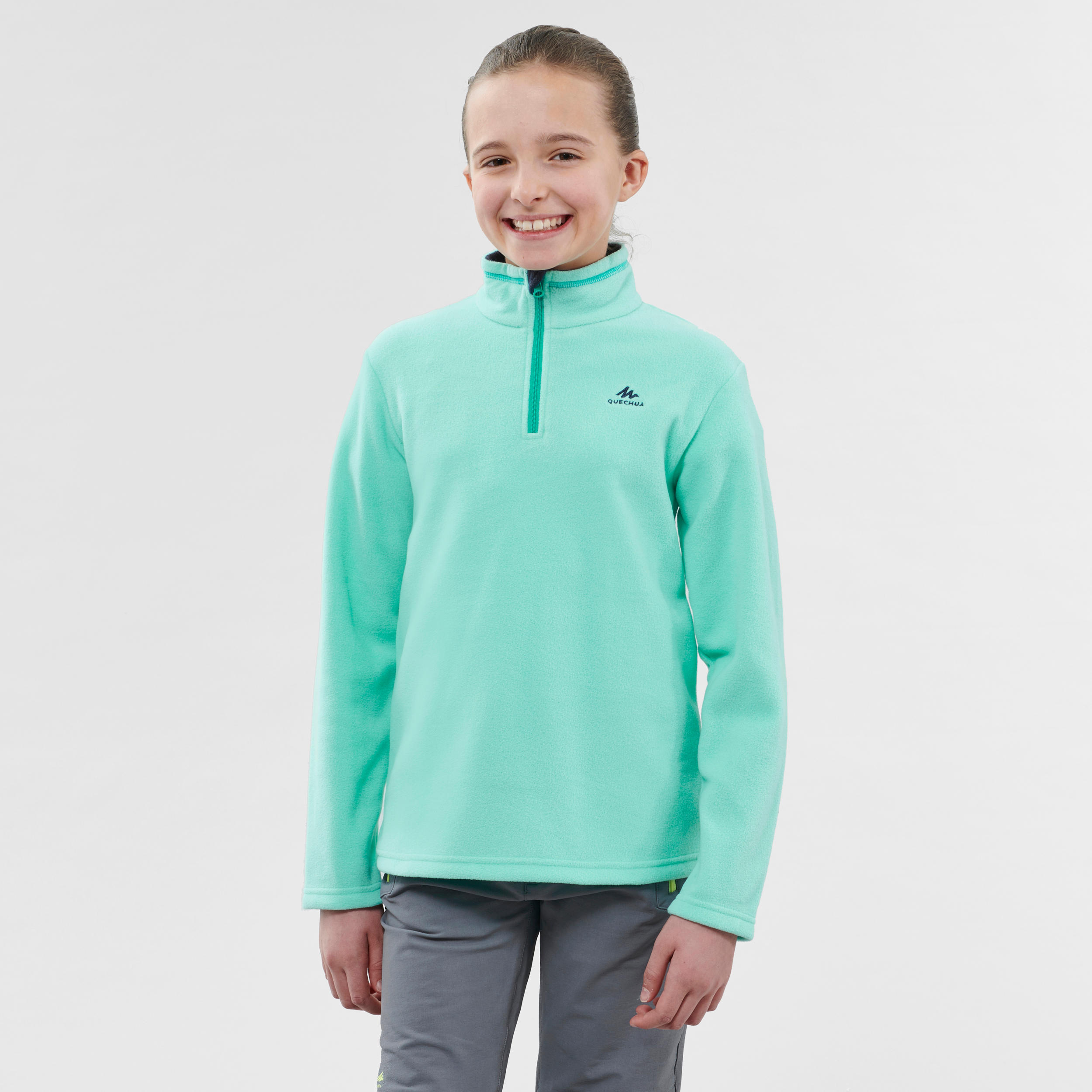 Polaire de randonn e MH100 turquoise enfant 7 15 ans Decathlon