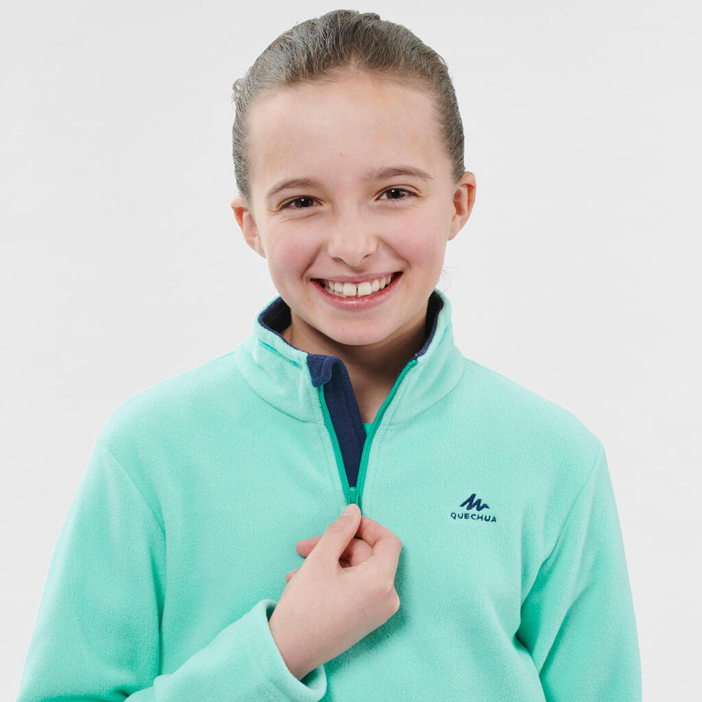 Bērnu (7–15 gadi) pārgājienu flīsa jaka “MH100”, tumši pelēka