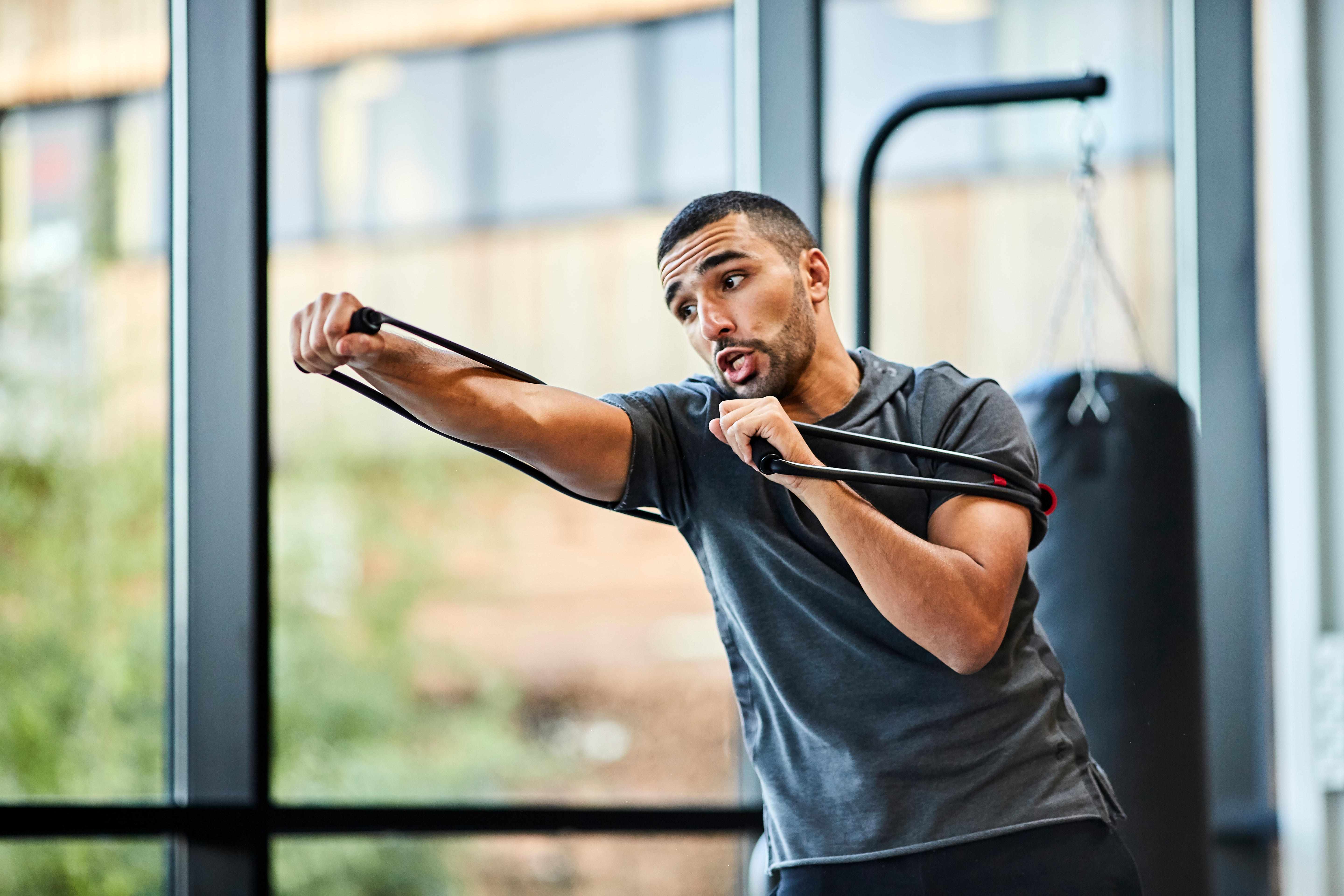 A 6 Round Shadow Boxing Workout with Resistance Tubing