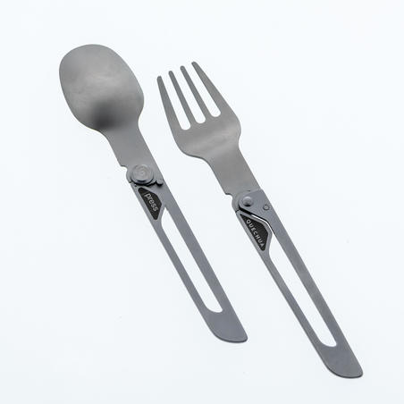 Foldable Stainless Steel Camping Fork and Spoon