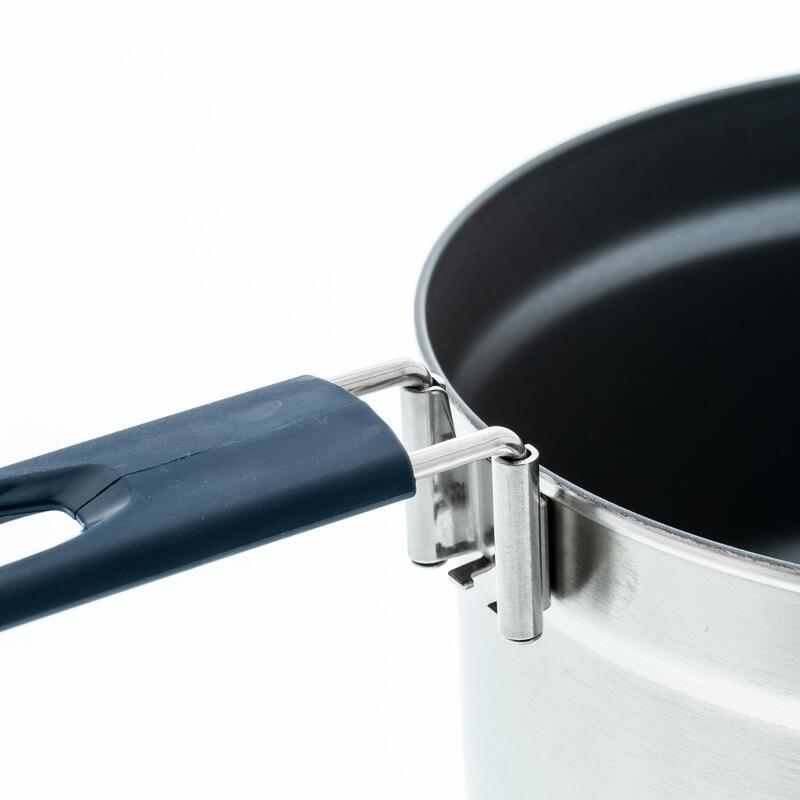 Set de gătit camping 500 inox + înveliș anti-adeziv 2 persoane 2,1L