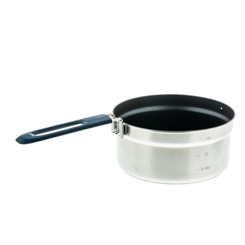 Set de gătit camping 500 inox + înveliș anti-adeziv 2 persoane 2,1L
