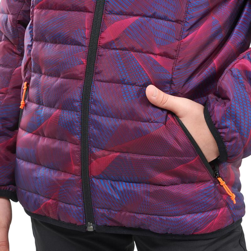 Wattierte Jacke Kinder Gr. 122–170 Winterwandern - MH500 violett bedruckt