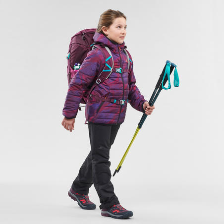 Куртка MH500 для туризму, для дітей 7-15 років, стебнована - Фіолетова