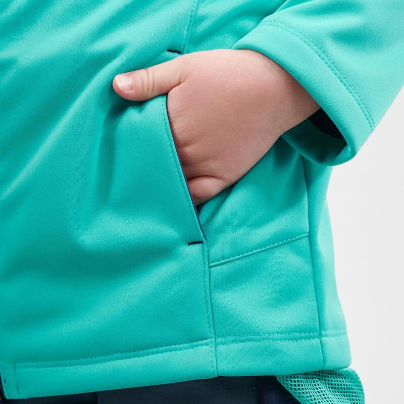 Veste softshell de randonnée - MH550 turquoise - enfant 2 - 6 ans