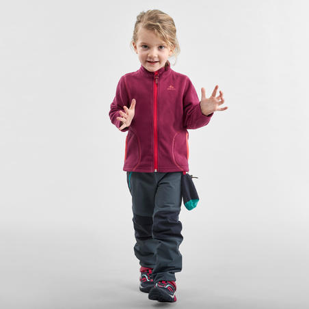 Флісова кофта дитяча MH150 для туризму на вік 2-6 років пурпурова