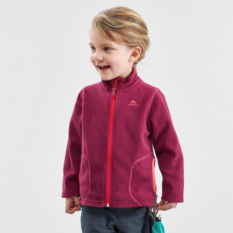 Sudadera con capucha de forro polar para niña, cálida, suelta, cuello de  botón, capa superior para niños de 4 a 12 años, Rojo 